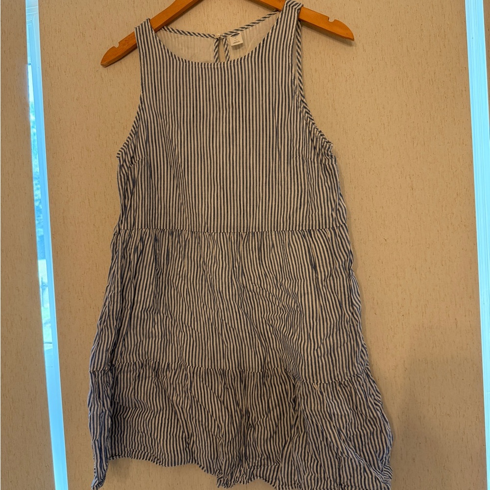 Old Navy Blue and White Striped Mini Dress